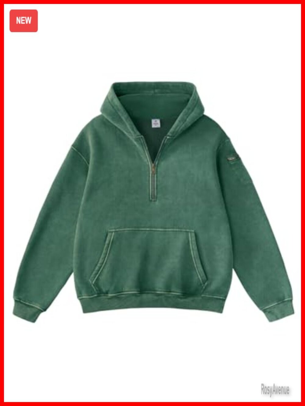 Oversized Washed Quarter Zip Hoodie Loose Fit Pullover Sweatshirt with Pockets